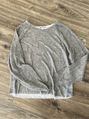 Wildfox Gray Slub Crewneck Top
